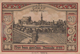 50 PFENNIG 1922 Stadt GUHRAU Niedrigeren Silesia UNC DEUTSCHLAND Notgeld #PD086 - [11] Local Banknote Issues