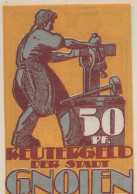 50 PFENNIG 1922 Stadt GNOIEN Mecklenburg-Schwerin DEUTSCHLAND Notgeld #PJ155 - [11] Local Banknote Issues