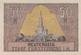 50 PFENNIG 1922 Stadt FÜRSTENBERG IN MECKLENBURG UNC DEUTSCHLAND #PH168 - [11] Local Banknote Issues