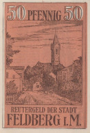 50 PFENNIG 1922 Stadt FELDBERG IN MECKLENBURG UNC DEUTSCHLAND #PI547 - [11] Emissions Locales