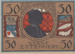 50 PFENNIG 1922 Stadt ETTENHEIM Baden UNC DEUTSCHLAND Notgeld Banknote #PI109 - [11] Emissioni Locali