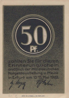 50 PFENNIG 1922 Stadt ERFURT Saxony UNC DEUTSCHLAND Notgeld Banknote #PB310 - [11] Emissions Locales