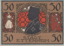 50 PFENNIG 1922 Stadt ETTENHEIM Baden UNC DEUTSCHLAND Notgeld Banknote #PA559 - [11] Local Banknote Issues