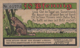 50 PFENNIG 1922 Stadt BEVERSTEDT Hanover UNC DEUTSCHLAND Notgeld Banknote #PI465 - [11] Local Banknote Issues
