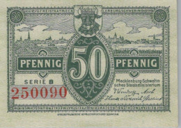 50 PFENNIG 1922 MECKLENBURG-SCHWERIN Mecklenburg-Schwerin UNC DEUTSCHLAND #PI608 - [11] Local Banknote Issues