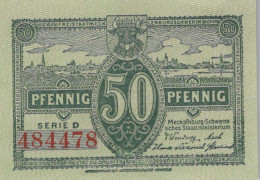 50 PFENNIG 1922 MECKLENBURG-SCHWERIN Mecklenburg-Schwerin DEUTSCHLAND #PG312 - [11] Local Banknote Issues