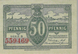 50 PFENNIG 1922 MECKLENBURG-SCHWERIN Mecklenburg-Schwerin DEUTSCHLAND #PG029 - [11] Local Banknote Issues