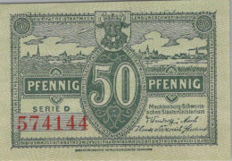 50 PFENNIG 1922 MECKLENBURG-SCHWERIN Mecklenburg-Schwerin DEUTSCHLAND #PF565 - [11] Emissions Locales