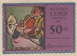 50 PFENNIG 1921/22 LUND-SCHOBÜLL SCHLESWIG HOLSTEIN UNC DEUTSCHLAND #PC676 - Lokale Ausgaben