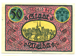 50 Pfennig 1921 WEIDA DEUTSCHLAND UNC Notgeld Papiergeld Banknote #P10597 - [11] Emissions Locales