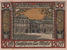 50 PFENNIG 1921 Stadt WESEL Rhine UNC DEUTSCHLAND Notgeld Banknote #PH602 - [11] Emissions Locales