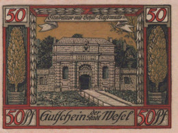 50 PFENNIG 1921 Stadt WESEL Rhine UNC DEUTSCHLAND Notgeld Banknote #PH611 - [11] Local Banknote Issues