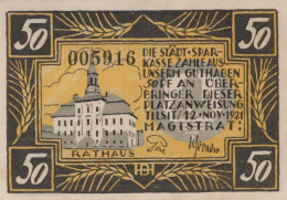 50 PFENNIG 1921 Stadt TILSIT East PRUSSLAND UNC DEUTSCHLAND Notgeld #PH347 - [11] Lokale Uitgaven