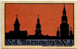 50 PFENNIG 1921 Stadt TARNOWITZ Oberen Silesia DEUTSCHLAND Notgeld Papiergeld Banknote #PL926 - [11] Emissions Locales