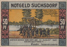 50 PFENNIG 1921 Stadt SUCHSDORF Schleswig-Holstein DEUTSCHLAND Notgeld #PF995 - Lokale Ausgaben