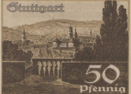 50 PFENNIG 1921 Stadt STUTTGART Württemberg UNC DEUTSCHLAND Notgeld #PC437 - Lokale Ausgaben