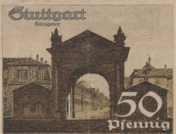 50 PFENNIG 1921 Stadt STUTTGART Württemberg UNC DEUTSCHLAND Notgeld #PC435 - [11] Emisiones Locales