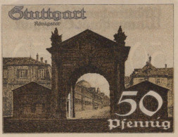 50 PFENNIG 1921 Stadt STUTTGART Württemberg UNC DEUTSCHLAND Notgeld #PC434 - [11] Lokale Uitgaven