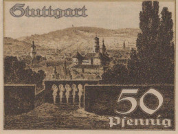 50 PFENNIG 1921 Stadt STUTTGART Württemberg UNC DEUTSCHLAND Notgeld #PC432 - Lokale Ausgaben