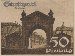 50 PFENNIG 1921 Stadt STUTTGART Württemberg UNC DEUTSCHLAND Notgeld #PC421 - [11] Emisiones Locales