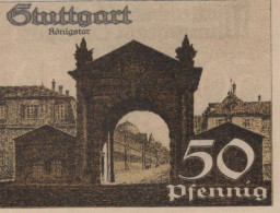 50 PFENNIG 1921 Stadt STUTTGART Württemberg UNC DEUTSCHLAND Notgeld #PC419 - Lokale Ausgaben