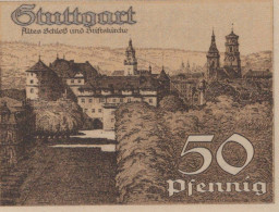 50 PFENNIG 1921 Stadt STUTTGART Württemberg UNC DEUTSCHLAND Notgeld #PC418 - [11] Lokale Uitgaven