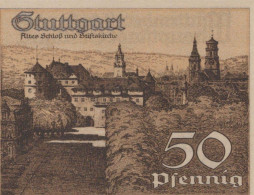 50 PFENNIG 1921 Stadt STUTTGART Württemberg UNC DEUTSCHLAND Notgeld #PC416 - [11] Emisiones Locales