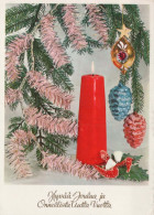 Buon Anno Natale CANDELA Vintage Cartolina CPSM #PAV484.IT - New Year