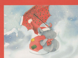 Buon Anno Natale CONIGLIO Vintage Cartolina CPSM #PAV044.IT - New Year