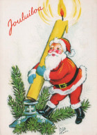 BABBO NATALE Buon Anno Natale Vintage Cartolina CPSM #PAU508.IT - Kerstman