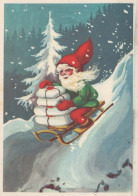 BABBO NATALE Buon Anno Natale Vintage Cartolina CPSM #PAU577.IT - Santa Claus