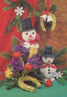 Buon Anno Natale PUPAZZO Vintage Cartolina CPSM #PAU100.IT - New Year