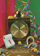 Buon Anno Natale OROLOGIO DA TAVOLO CAVALLOSHOE Vintage Cartolina CPSM #PAT729.IT - New Year