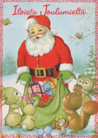 BABBO NATALE Animale Natale Vintage Cartolina CPSM #PAK479.IT - Kerstman