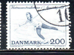 DANEMARK DANMARK DENMARK DANIMARCA 1982 WORLD FIGURE SKATING CHAMPIONSHIPS 2k USED USATO OBLITERE - Used Stamps