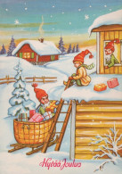 BABBO NATALE Natale Vintage Cartolina CPSM #PAK414.IT - Santa Claus