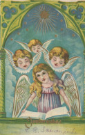 ANGELO Buon Anno Natale Vintage Cartolina CPSMPF #PAG851.IT - Angels