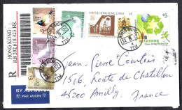 Hong Kong 2012 Register Cover To France With Receipt - Brieven En Documenten