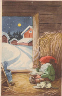 SANTA CLAUS Happy New Year Christmas Vintage Postcard CPSMPF #PKG375.GB - Kerstman