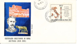 Italy FDC 19-9-1970 CENTENARY OF ROME INTEGRATION TO ITALY With Cachet - FDC