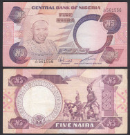 Nigeria 5 Naira Banknote Pick 24a Sig.6 VF (3)    (25508 - Altri – Africa