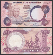 Nigeria 5 Naira Banknote Pick 24a Sig.6 F (4)    (25509 - Autres - Afrique