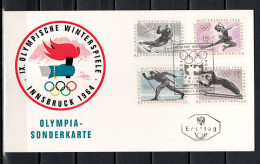 Austria 1963 Olympic Games Innsbruck Commemorative First Day Postcard - Hiver 1964: Innsbruck