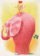 ELEPHANT Animals Vintage Postcard CPSM #PBS756.GB - Elefantes