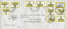 Postzegels > Amerika >Argentina Aangetekende Luchtpostbrief  Met 18 Postzegels (17785) - Covers & Documents