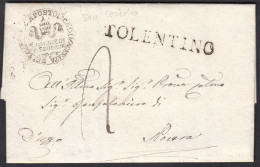 ITALY - ITALIEN Brief 1833 San Severino To TOLENTINO Mit Inhalt    (25600 - Autres - Europe