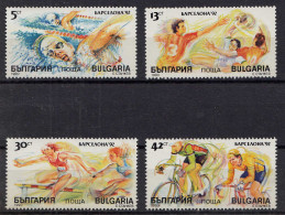 Bulgaria - 1990 OLYMPICS GAMES CYCLING SWIMMING IN BARCELONA SET OF 4 MNH (83035 - Autres & Non Classés