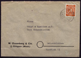 EVINGSEN üben ALTENA 1947 Bedarfsbrief EF 24 Pfg.Mi.925 N.Gelsenkirchen   (6913 - Autres & Non Classés