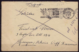Feldpost-Brief 2.WK 1940 Heidellberg Stempel 2.Kriegs WHW An 3.Inf.Btl124 ( 6910 - Occupazione 1938 – 45