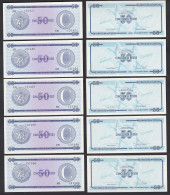 Kuba - Cuba 5 Stück á 50 Peso FEC 1985 Pick FX16 UNC (1)  (89095 - Altri – America